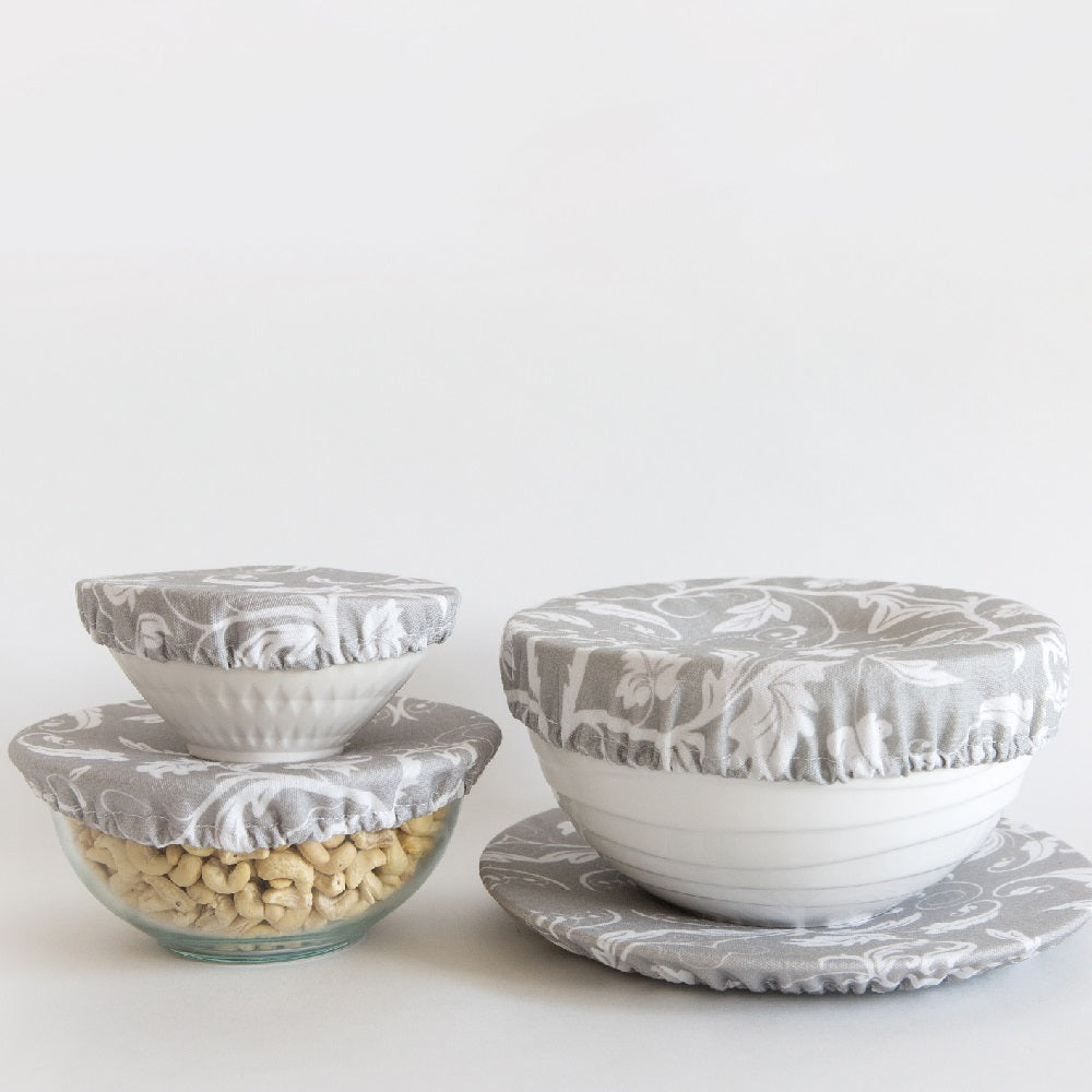 4MyEarth Food Cover set in Silver Vine design
