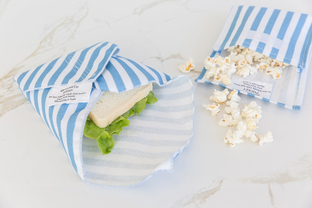 Sandwich & Food Wrap - Denim Stripe