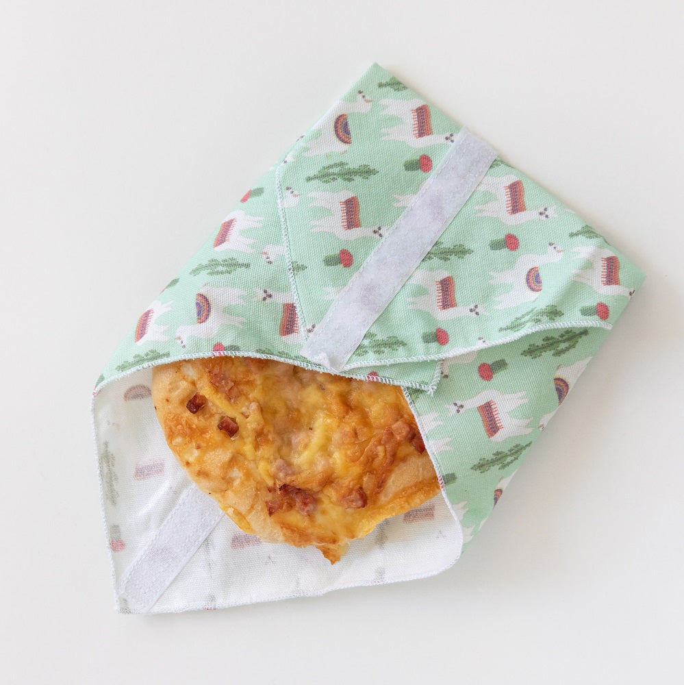 4MyEarth Sandwich Wrap in Llamas print with cheese roll