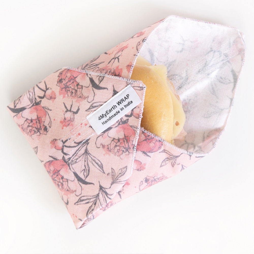 4MyEarth Sandwich Wrap in Pink Peonies print