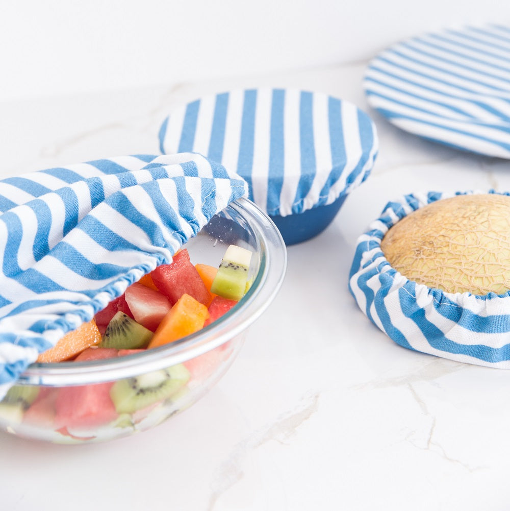 Food Cover Set - Denim Stripe - set of 3