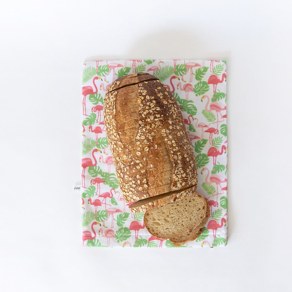 4MyEarth Bread bag in a pretty Flamingoes print