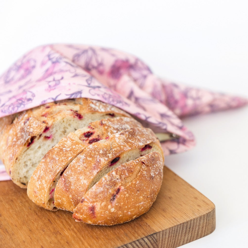 4MyEarth Bread bag in pretty pink peonies print