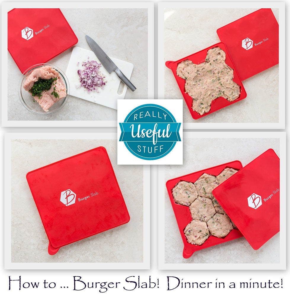 Our silicone Burger Slab make burgers in a minute!