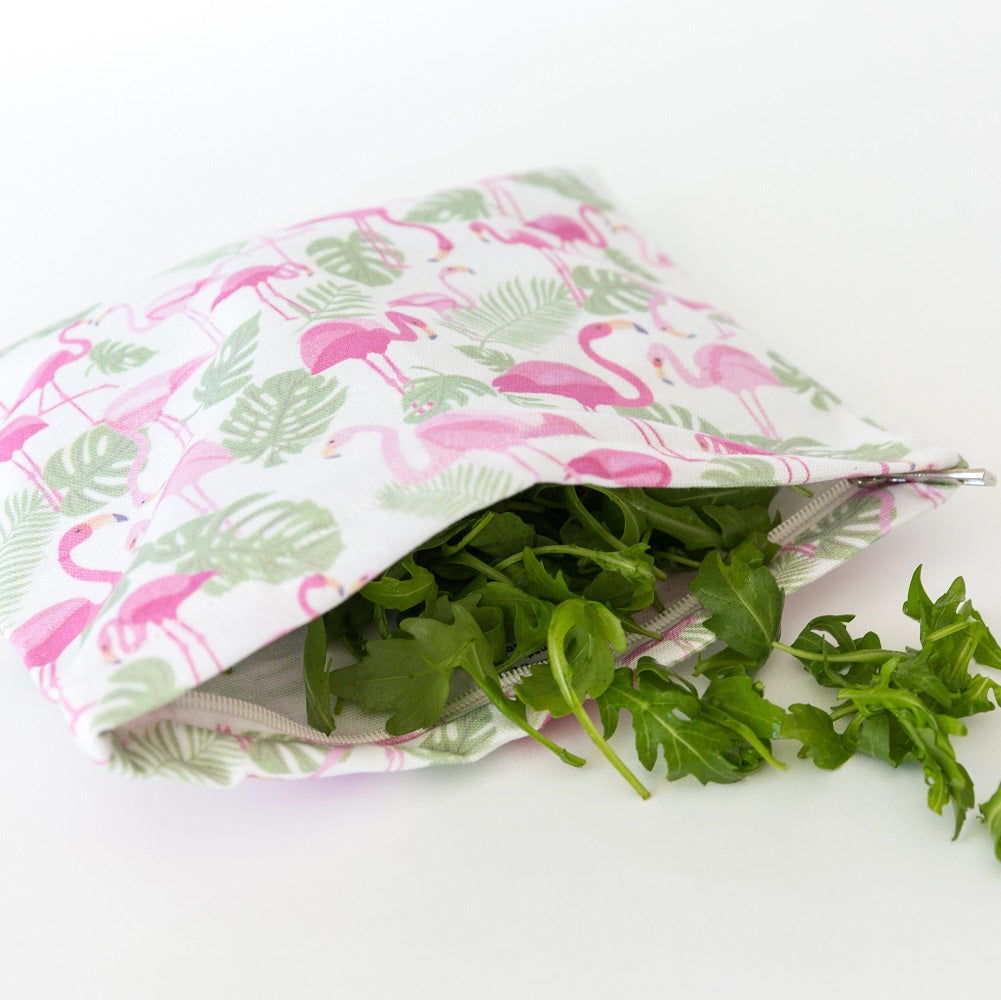 4MyEarth Food Bag Flamingoes, great for storing herbs and veggies
