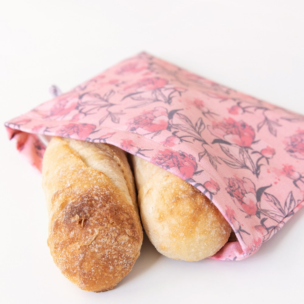4MyEarth Food bag Peonies is great for storing bread rolls