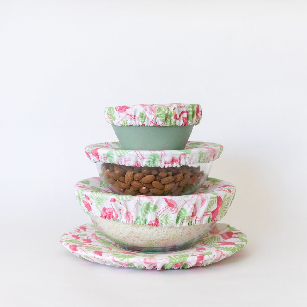 4MyEarth Food Cover set, so pretty in Flamingoes print