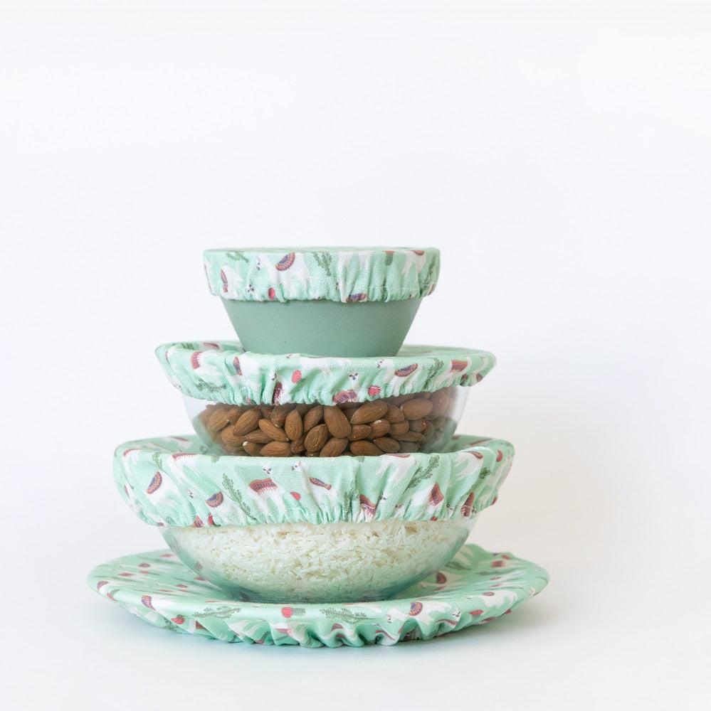 4MyEarth Food Cover set in cute Llamas print