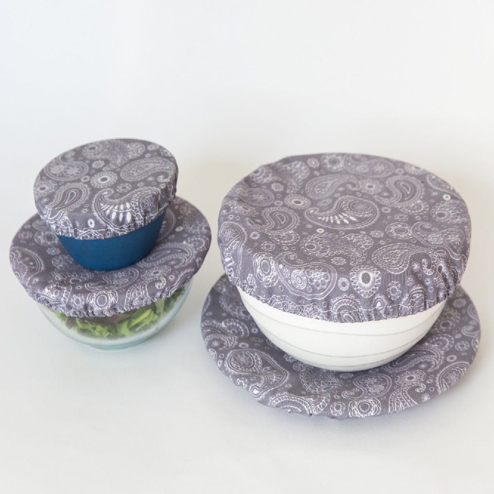 4MyEarth Food Cover set Paisley in lovely grey colour