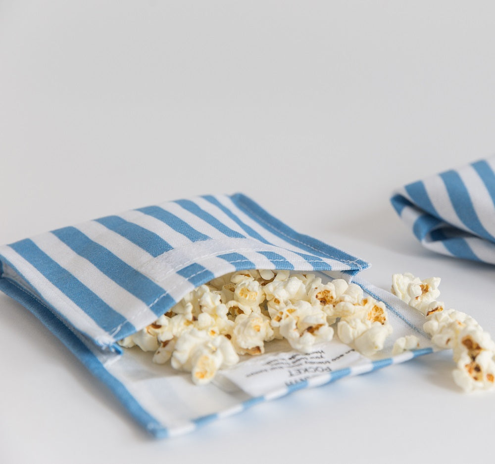 Snack &amp; Food Bag - Denim Stripe