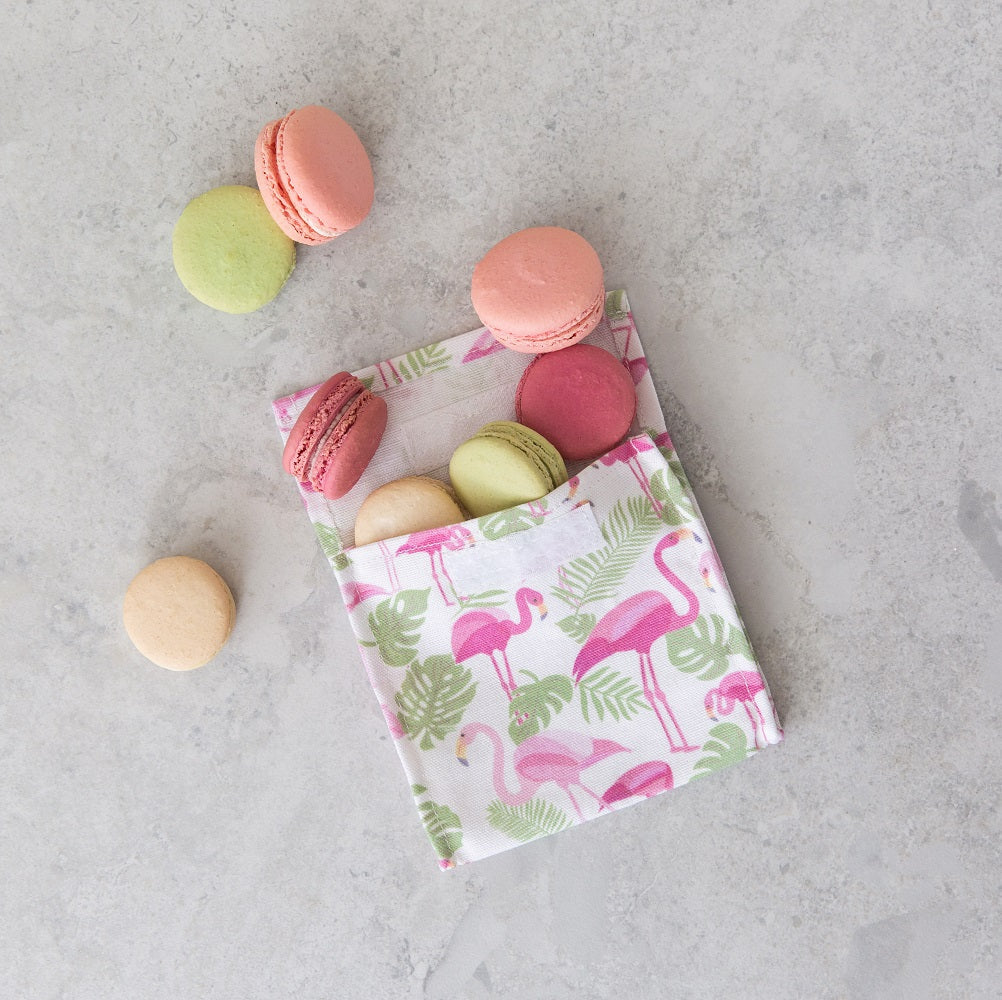 4MyEarth Pocket - in Flamingoes print - really useful for snacks on the go and storing food in your fridge