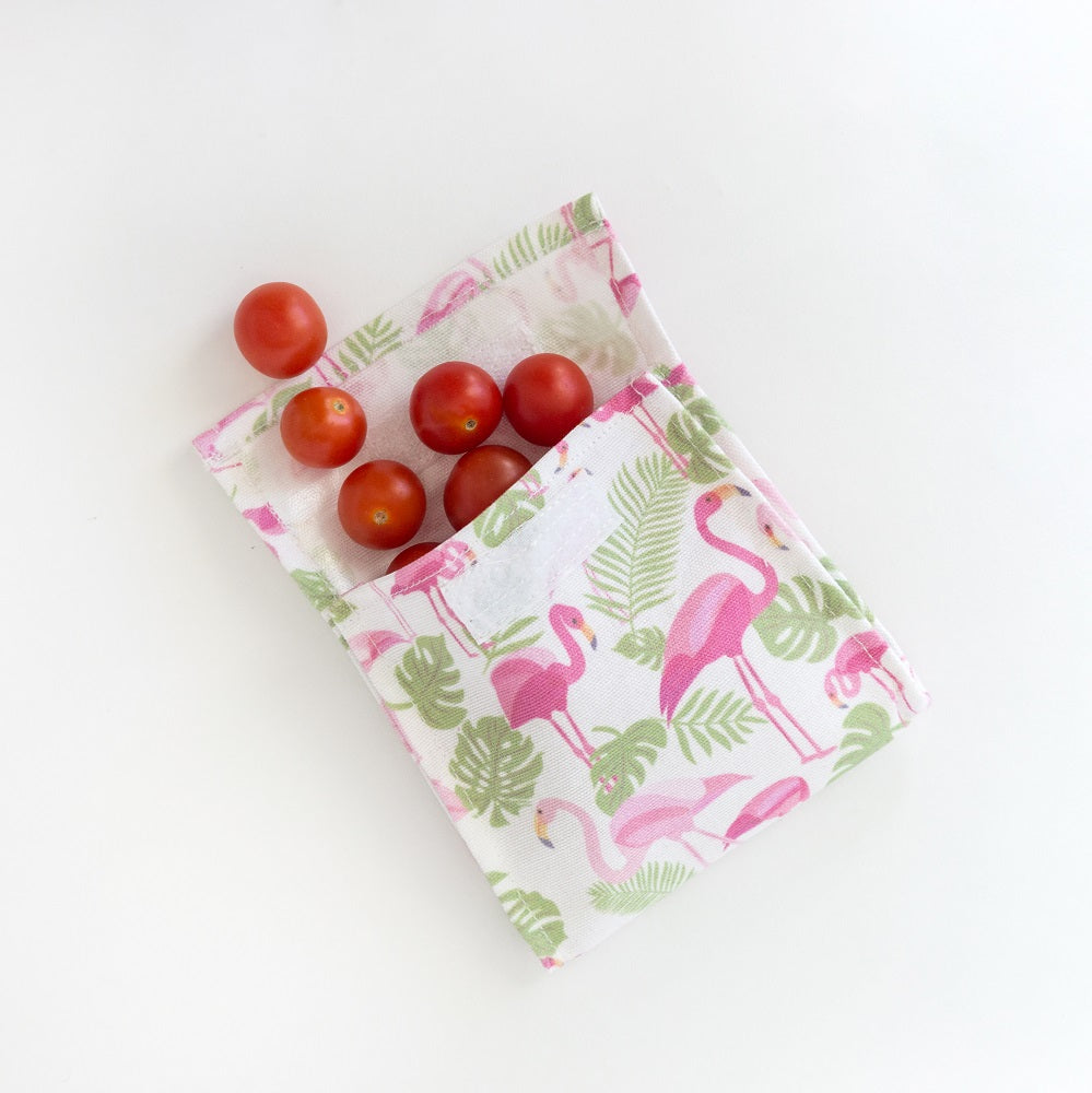 4MyEarth Pocket - in Flamingoes print - really useful for snacks on the go and storing food in your fridge